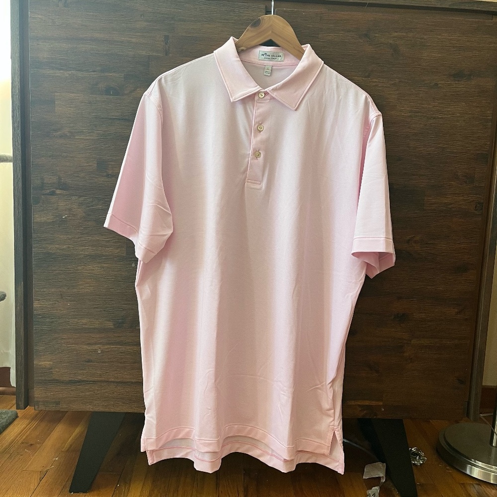Peter Millar Summer Comfort Polo - Light Stripes - Pink (L)